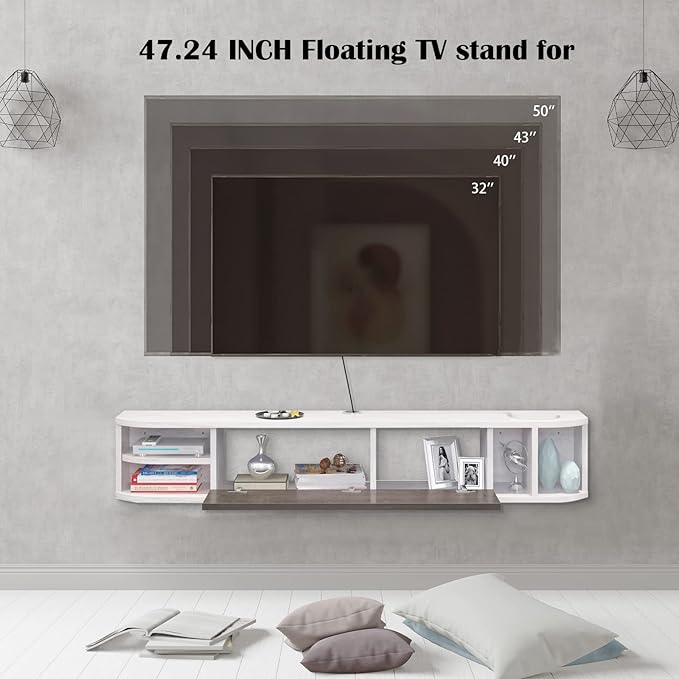 Pmnianhua Floating TV Stand, Floating TV Console, Wall Mounted TV Cabinet - Image 7