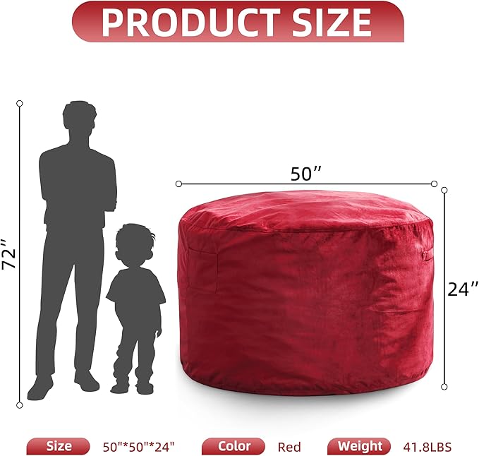 Hobestluk 5FT Bean Bag Chair Giant Bean Bag Chairs - Image 2