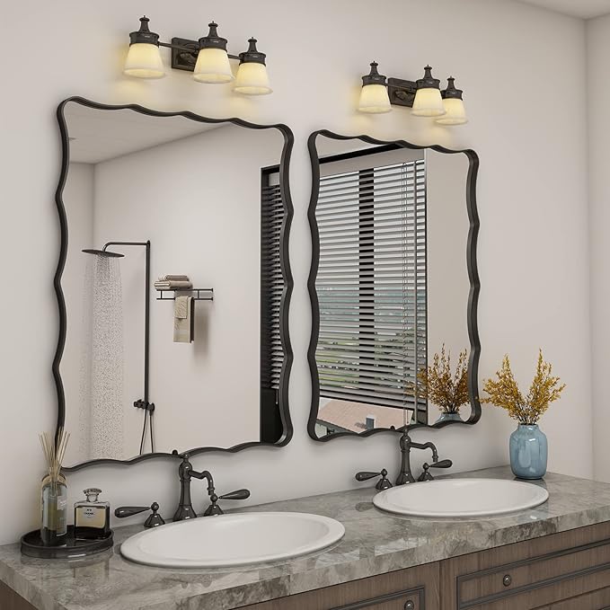 24x32 Black Bathroom Mirror for Wall, Rectangle Framed Mirror for Bathroom - Image 6