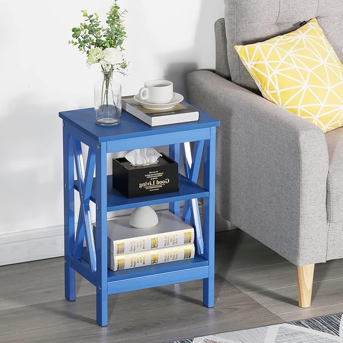 VECELO Modern Nightstands X-Design Side End Table Night Stand - Image 2