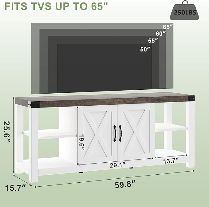 TV Stand for 65 Inch TV, 60 Inch Entertainment Center - Image 2