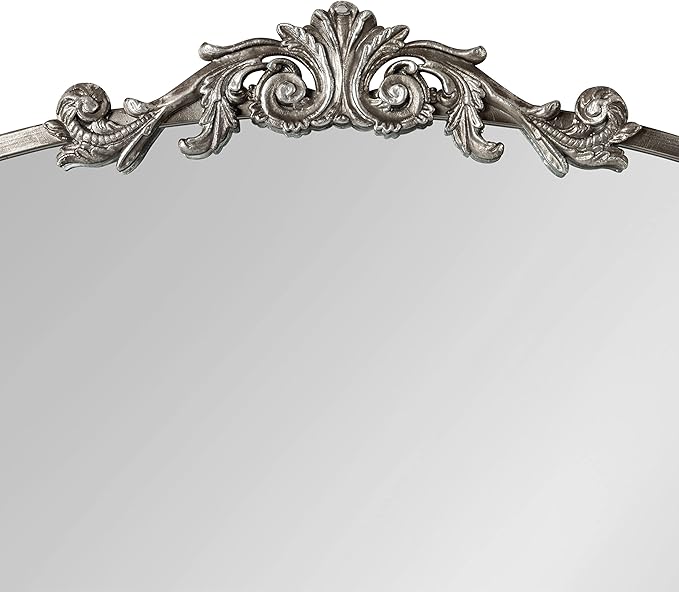 Kate and Laurel Arendahl Ornate Traditional Arched Mirror; 36 x 29; Silver; - Image 6