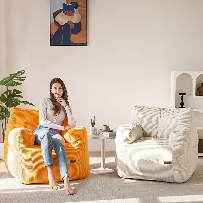 MAXYOYO Bean Bag Chair, Tufted Bean Bag Couch Lazy Chair, Living Room Sofa Couch - Image 6
