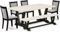 East West Furniture V627MZ606-6 6 Piece Dining Set Contains a Rectangle Dining by EastWestFurniture