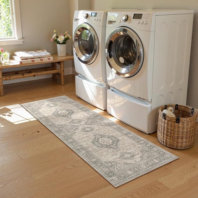 Lahome Oriental Kitchen Runner Rug, 2x6 Washable Rug Runners - Image 4
