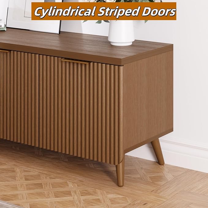 TV Stand for Living Room, Fluted Television Cabinet - Image 5