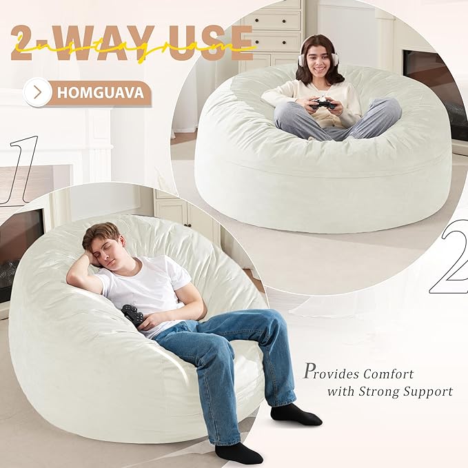 Homguava 5 FT Bean Bag Chair: 5' Bean Bags - Image 6