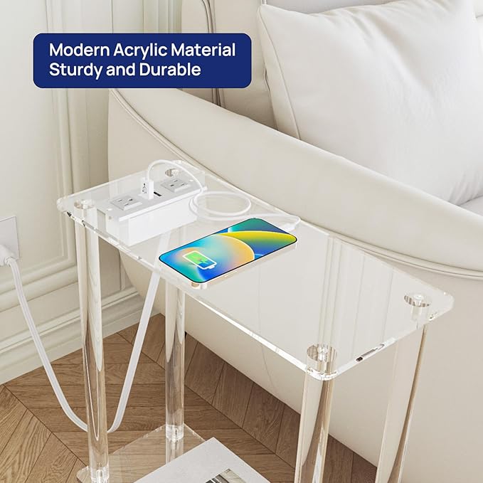 HMYHUM Acrylic Narrow Side Table - Image 8
