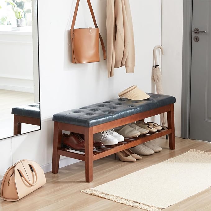 Upholstered Shoe Bench Entryway Bench - Image 5