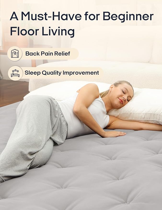 Syrinx Japanese Floor Futon Mattress, Foldable Tatami Sleeping Pad - Image 4