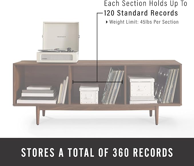 Crosley Furniture Liam Large Vinyl Record Storage TV Stand and Entertainment - Image 6