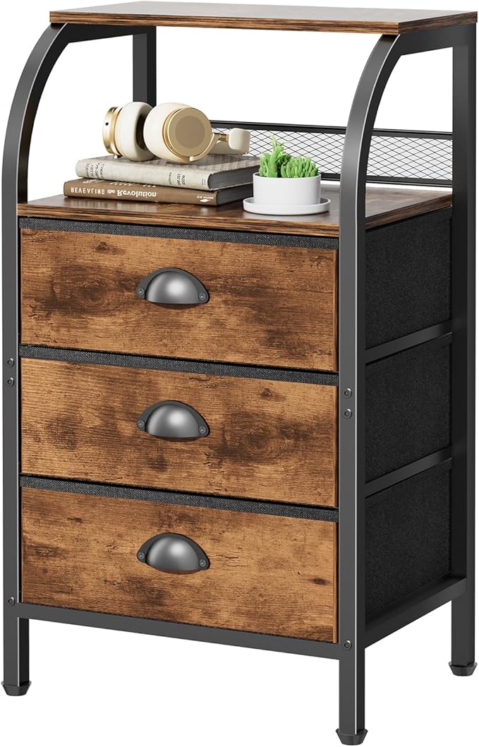 Night Stand Nightstand with Drawer Nightstands Storage Night Stands 3 Drawers by Jixlantuc