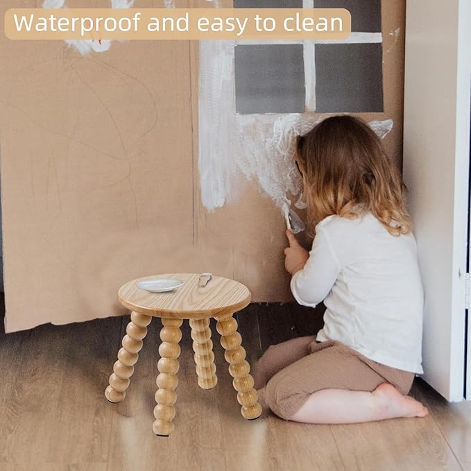 Solid Wooden Step Stool for Kids Adults, 10 inch Short Chair Perfect Matched - Image 3