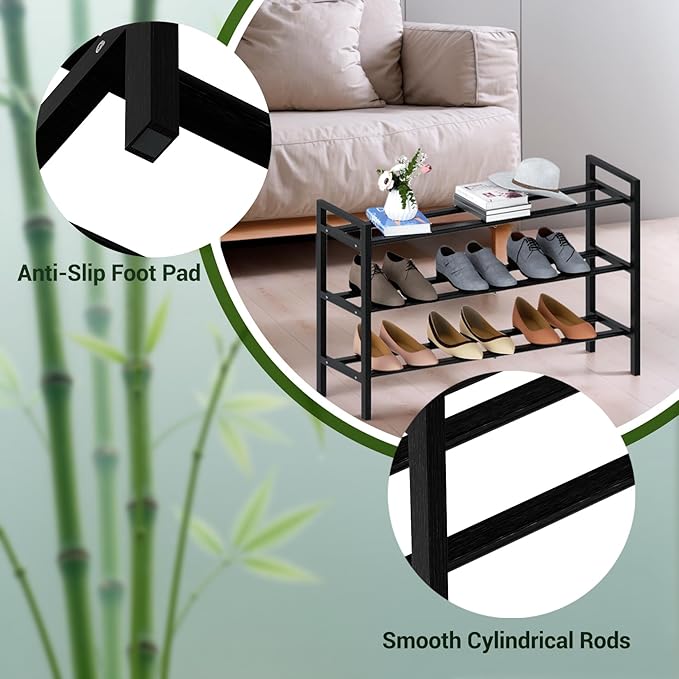 Haddockway Bamboo Shoe Rack for Closet, Free Standing Shoe Organizer - Image 8