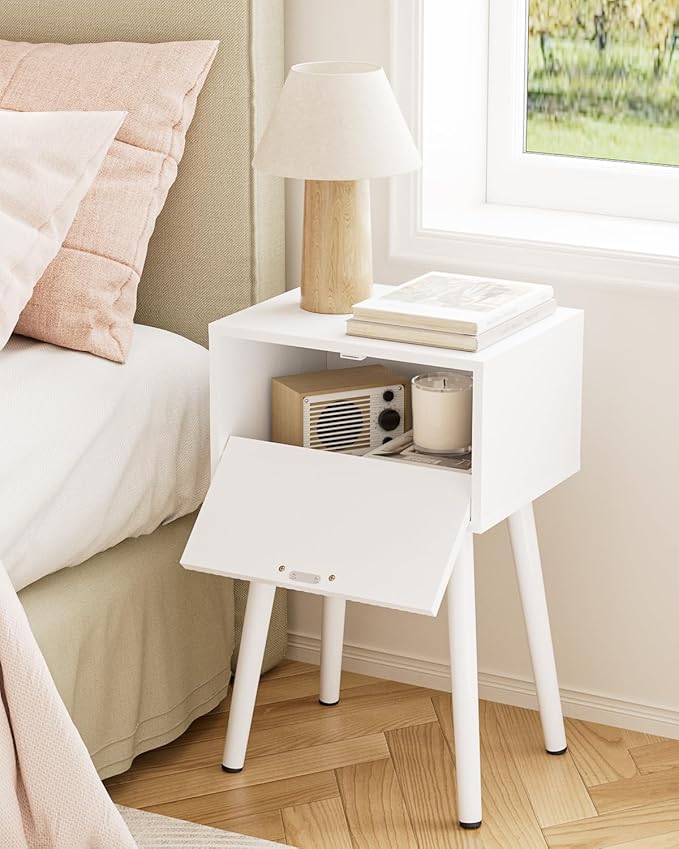 Night Stand Set 2, Small Modern Mid-Century Bedside Table - Image 5
