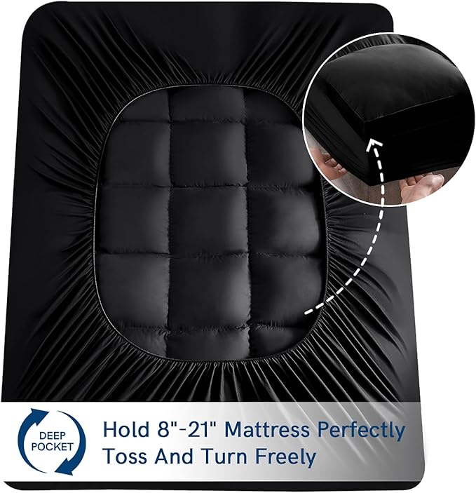 ELEMUSE Full XL Black Mattress Topper - Image 5