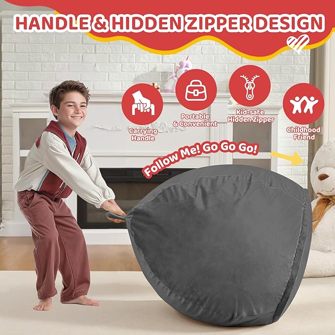 2FT Bean Bag Chair, Comfy Bean Bag Chairs - Image 4