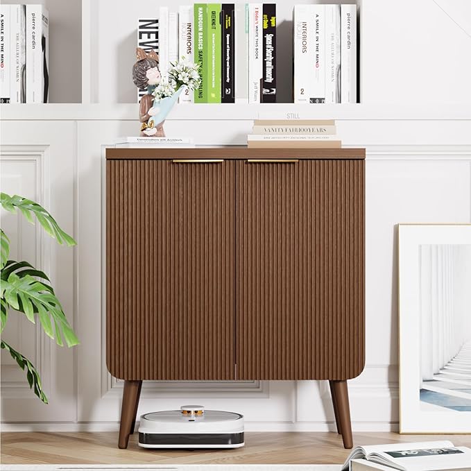 Buffet Cabinet with Storage, Fluted Multifunctional Storage Cabinet with 2 Doors by FONTOI