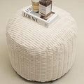 Round Stuffed Pouf Ottoman for Foot Rest, Storage Ottoman Pouf Foot Stool by Unknown