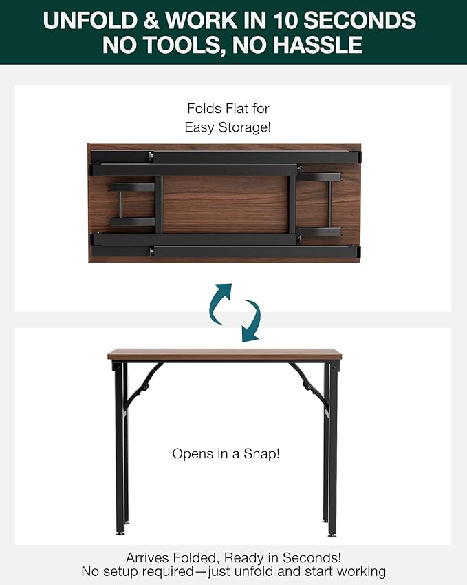 Frylr Small Folding Computer Desk – 35.8 Inch Portable Table - Image 3