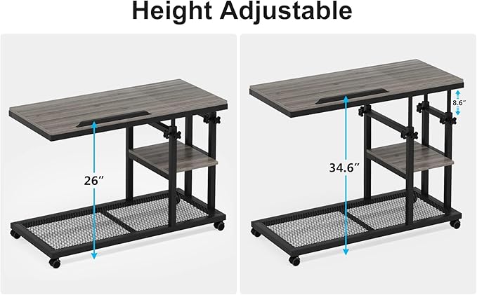 Tribesigns Height Adjustable C Table - Image 8