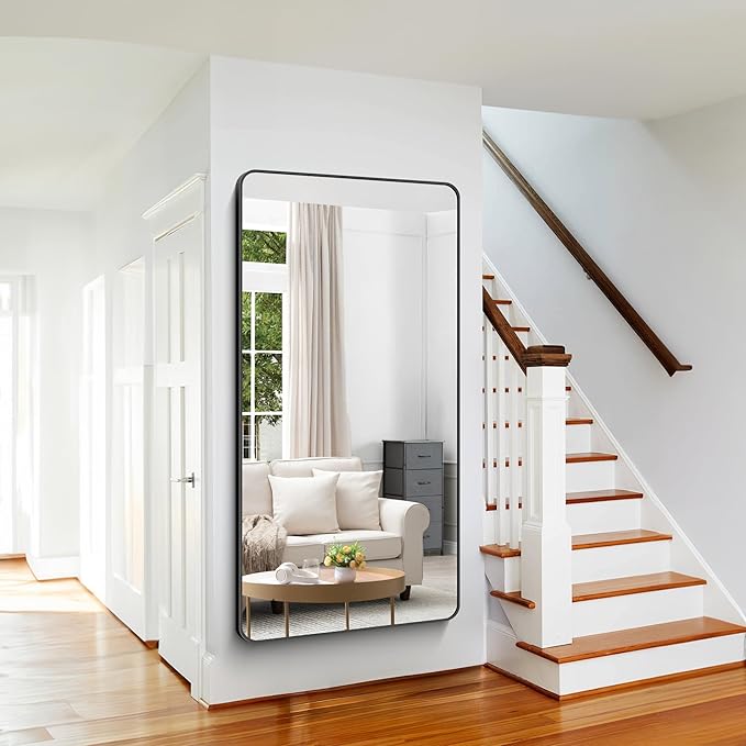 Large Bathroom Mirror 72x36 inch, Rounded Corner Rectangular Mirror - Image 5
