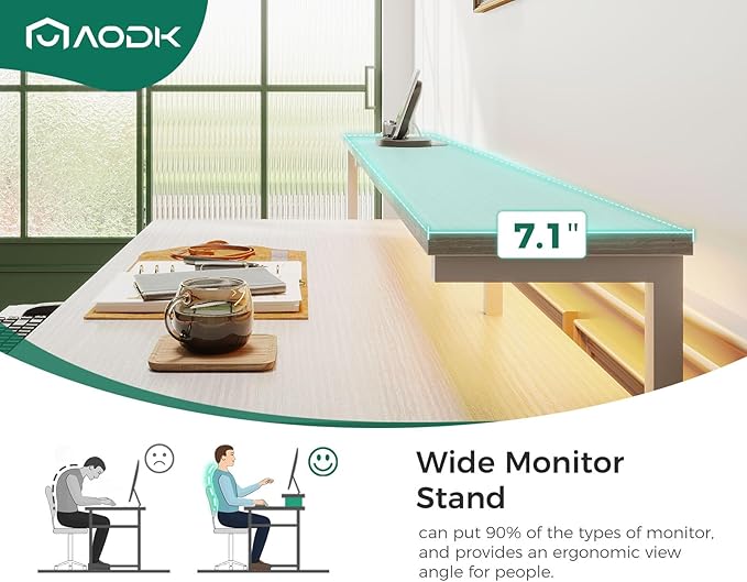 AODK Computer Desk with Drawers and Keyboard Tray, Reversible Study Work Desk - Image 8