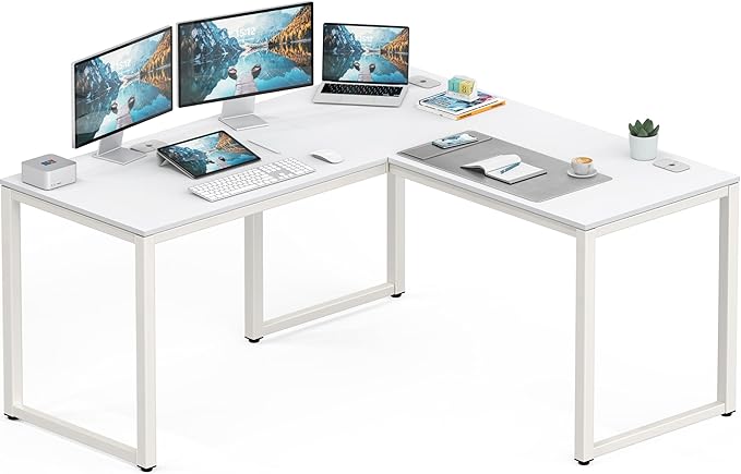 SHW 55 x 60 Inches Commercial-Grade L-Shape Corner Office Computer Desk by SHW
