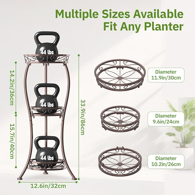KMOTASUO 3 Tier Tall Plant Stand Indoor Outdoor - Image 7