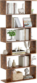 Yusong Geometric Bookcase, Bookshelf 6-Tier S Shaped Book Shelves by Yusong