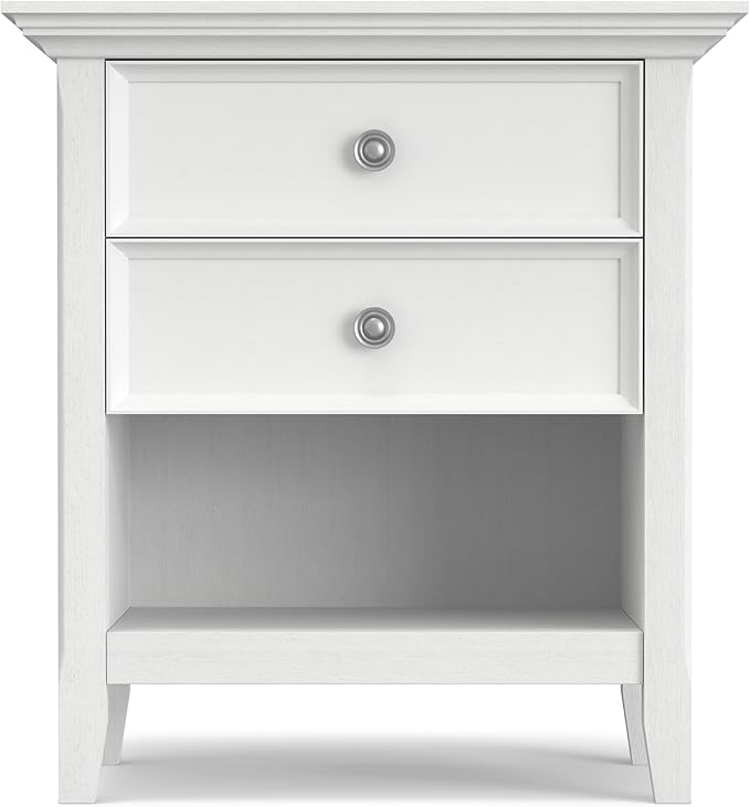 SIMPLIHOME Amherst SOLID WOOD 24 inch Wide Transitional Bedside Nightstand - Image 6