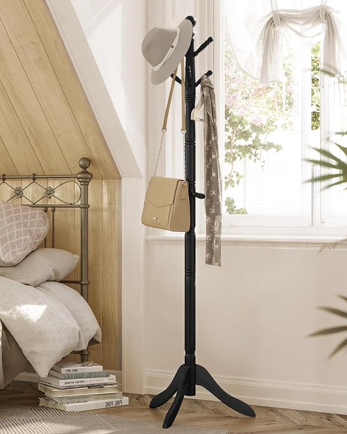 VASAGLE Solid Wood Coat Rack and Stand, Free Standing Hall Coat Tree - Image 6