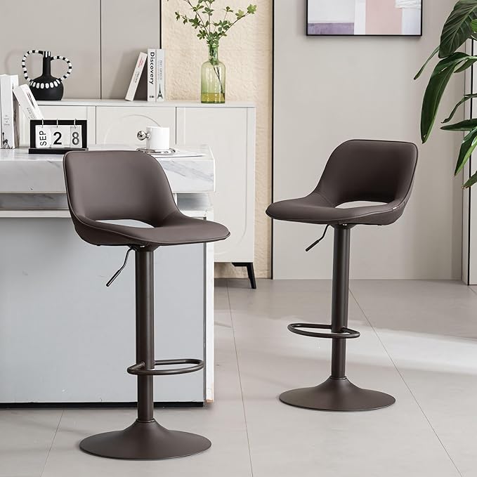 YOUNIKE Bar Stools Set of 2 Modern Swivel Barstools, Adjustable Counter Height - Image 6