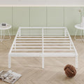 12 Inch White Full Size Bed Frame, Heavy Duty Bed Frame Full Size Mattress by Cieemine