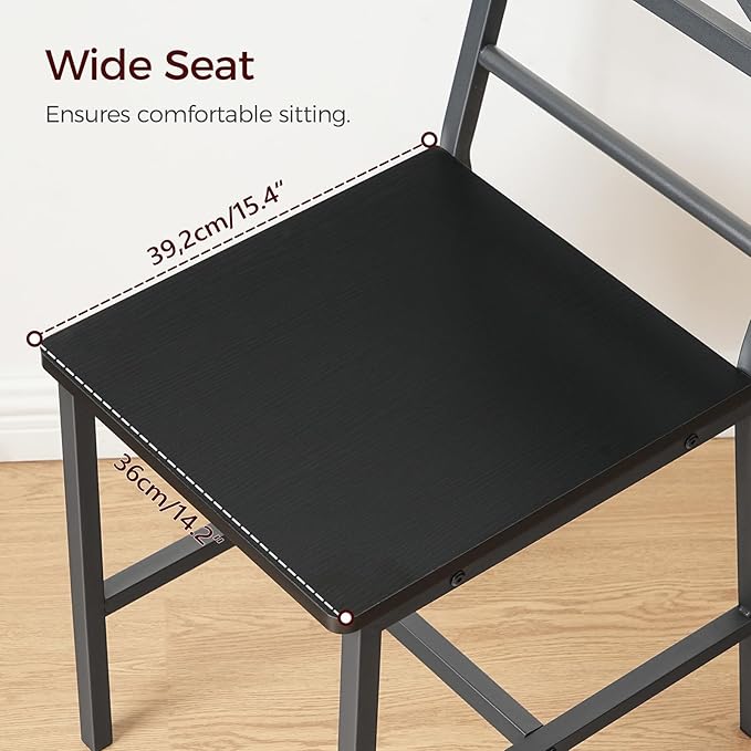 Dining Chair Set of 2, Rustic Wooden Kitchen Chairs - Image 5