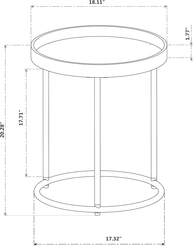 Genoa Round Tray Table with Metal Frame - Image 4