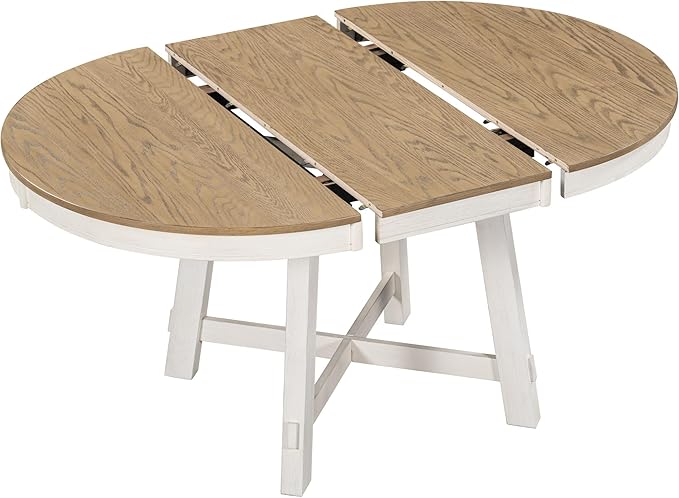 Farmhouse Style Expandable Round to Oval Dining Table - Image 4