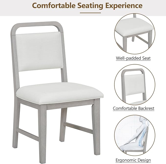 Merax 5-Piece Retro Dining Set, Round Table Top - Image 5