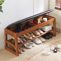 Shoe Rack Bench with Storage-Wood Shoe Bench by Jimenuco