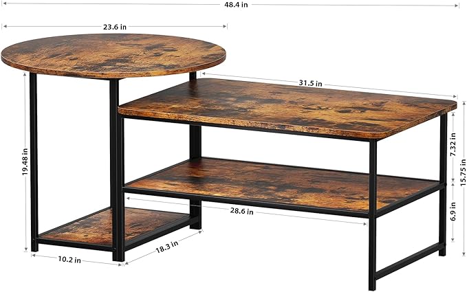 WOHOMO Coffee Table, Mid Century Modern Coffee Table - Image 2