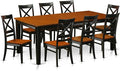 East West Furniture QUIN9-BLK-W 9 Piece Dining Room Furniture Set Includes a by EastWestFurniture