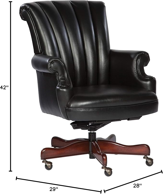 Hekman Furniture Executive Leather Chair Black Color, Highly Supportive Back - Image 2