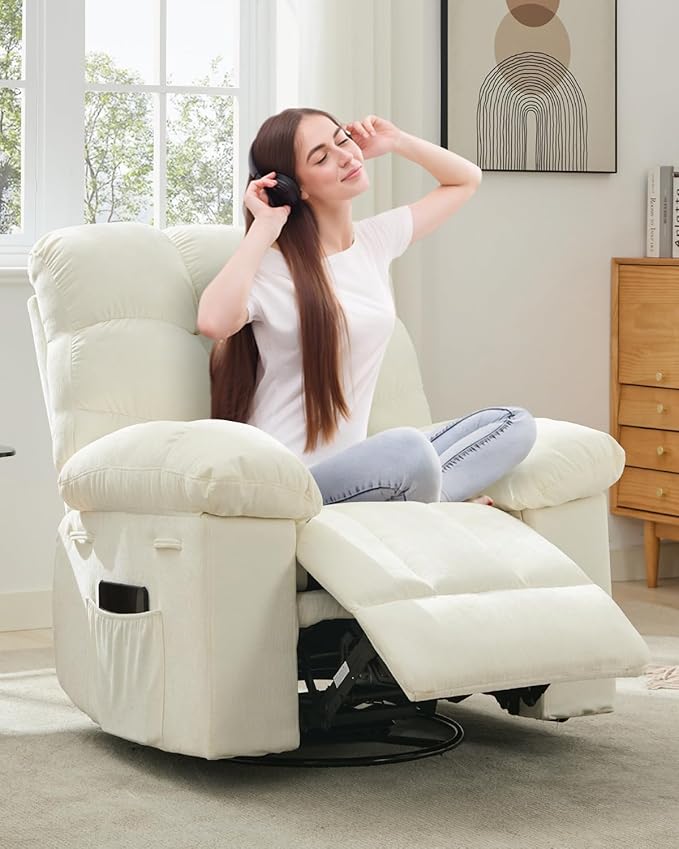 Rocking Recliner Chair, 360° Swivel Rocker Chair - Image 2