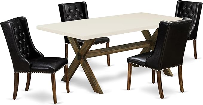 East West Furniture X727FO749-5 5 Piece Modern Dining Table Set Includes a by EastWestFurniture