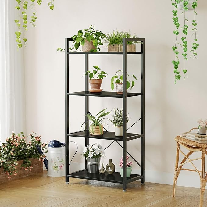 Casaottima Book Shelf, 4 Tier Bookshelf, Modern Wood Bookcase Shelves - Image 6