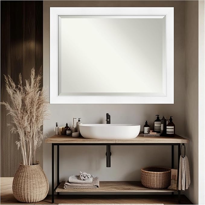 Amanti Art White Bathroom Mirror - Image 6