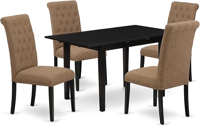 East West Furniture NOBR5-BLK-17 5 Piece Kitchen Set by EastWestFurniture
