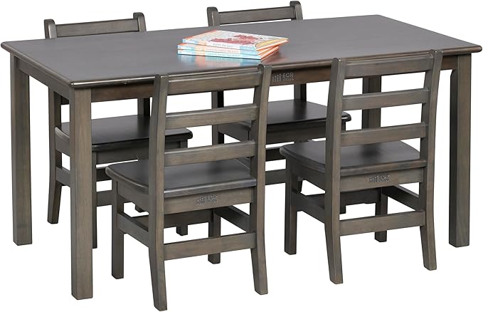 ECR4Kids 24in x 48in Rectangular Hardwood Table and Chair Set, 12in Seat Height - Image 12