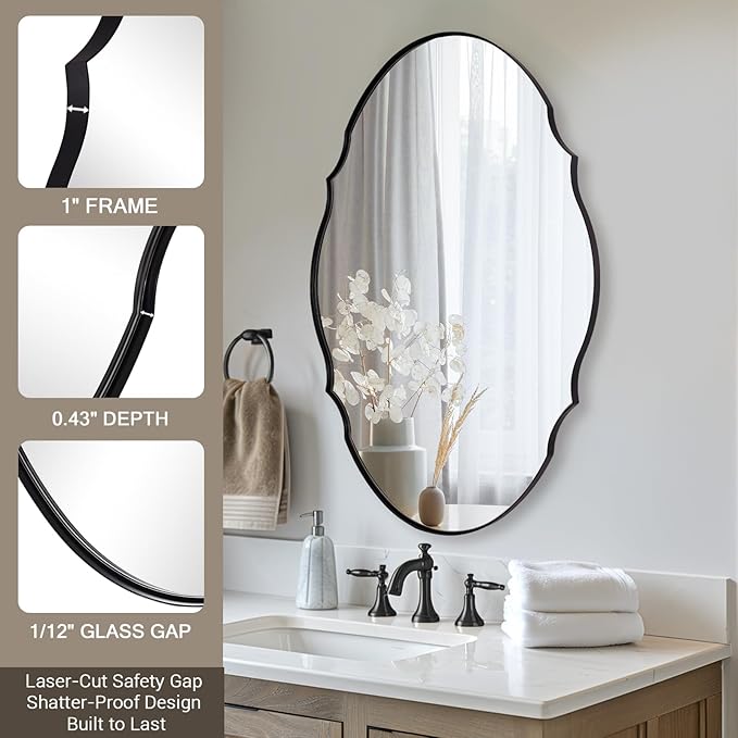 ANDY STAR Scalloped Oval Mirror - Image 4