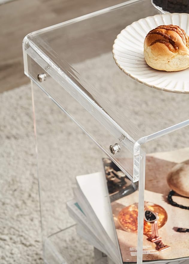 Clear Acrylic End Table，2-Tier，Nightstand - Image 5